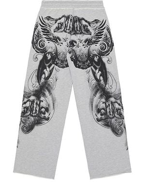 Jaded London Gothic Printed Joggers - White