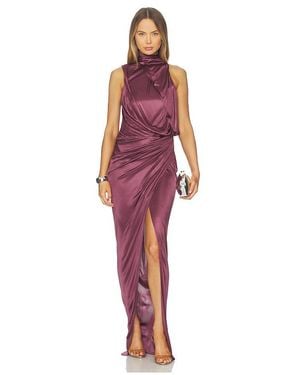 Balmain Interlock Halterneck Long Dress - Red