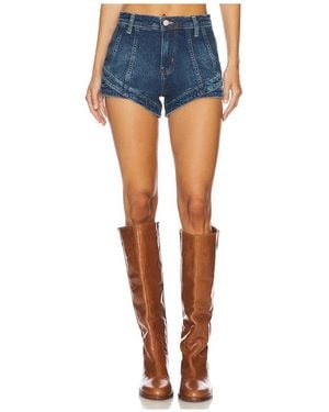 Free People X We The Free Crvy Mona High Rise Shorts - Blue