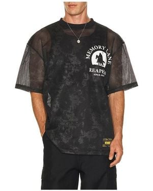 Memory Lane Camo Mesh Jersey Shirt - Black