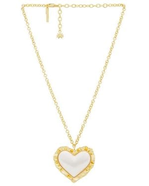 Lele Sadoughi Heart Ruffle Pendant Necklace - White