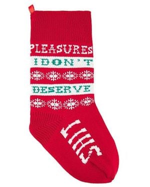 Pleasures Naughty Holiday Stocking - Red