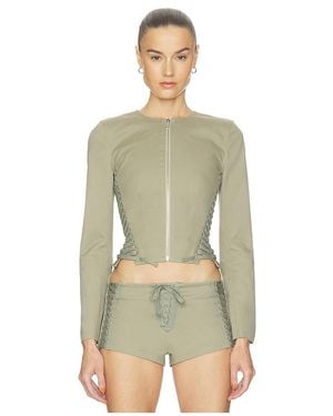 Halo Lace Up Jacket - Natural