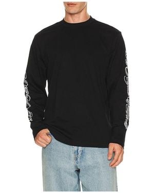 Stampd La Cursive Long Sleeve Relaxed Tee - Black