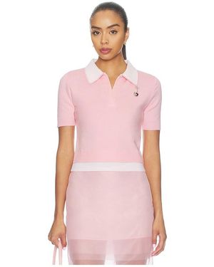 Monse Shirt Doubled Half Front Placket Knit - Pink