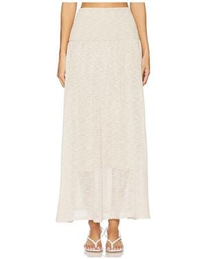 4th & Reckless Nikki Semi Sheer Skirt - White