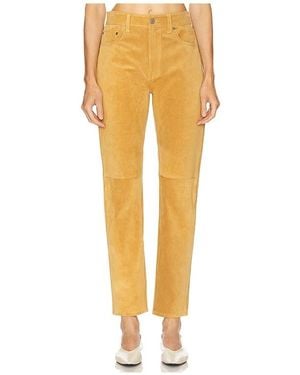 Polo Ralph Lauren Suede Relaxed Straight Pant - Yellow