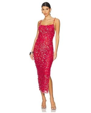 Roberta Einer Fishnet Maxi Dress - Red