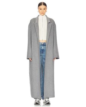 Bevza Wool Double-Breasted Long Coat - Blue