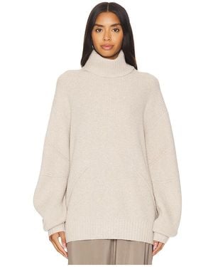 Helmut Lang Midweight Knit Foldover Turtleneck Jumper - Natural