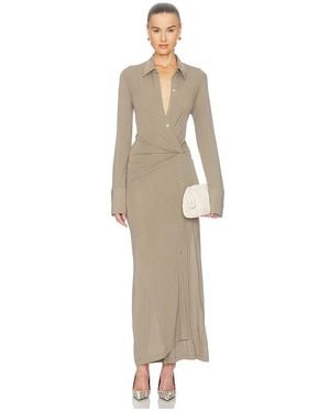 Helmut Lang Twisted Shirt Dress - Natural