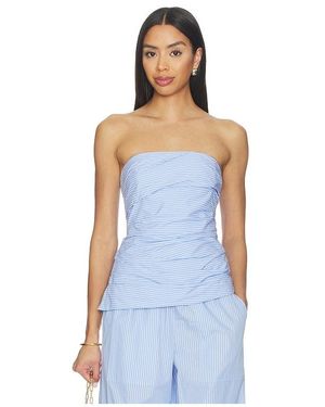 Jonathan Simkhai Emerson Ruched Bustier Top - Blue
