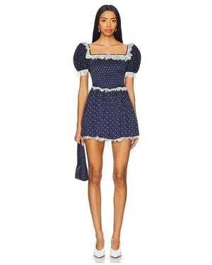 For Love & Lemons Ines Mini Dress - Blue