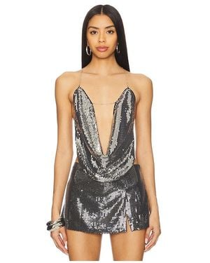 Jaded London Sequin Asteria Top - Black