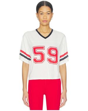Splits59 Rex Varsity Jersey V-Neck Top - Red