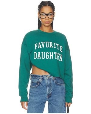 FAVORITE DAUGHTER The Cropped Collegiate Sweatshirt - Green
