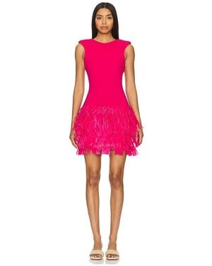 Aje. Minikleid Rushed Fringe Knit - Pink