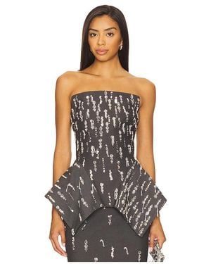 Prabal Gurung Corset Strapless Panier Top - Gray