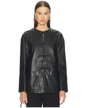 Rohe Mandarin Closure Leather Jacket - Black