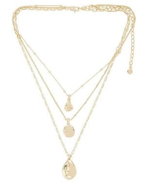 Ettika Circle Flow Layered Necklace Set - White