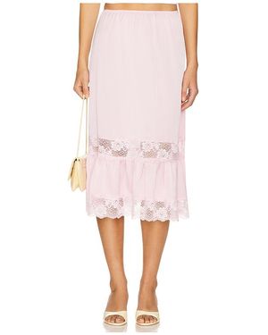 Frankie's Bikinis Hideaway Satin Midi Skirt - Pink