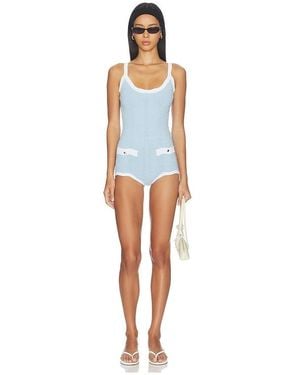 retroféte Kurzoverall Jacquette - Blau