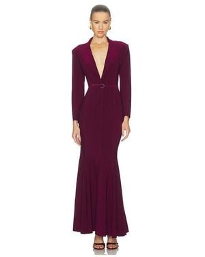 Norma Kamali Single Breasted Fishtail Gown - Purple