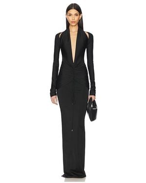 LAQUAN SMITH Deep Plunge Gown - Black