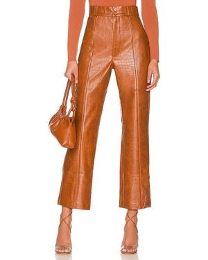 Bardot Croc Faux Leather Pant - Brown