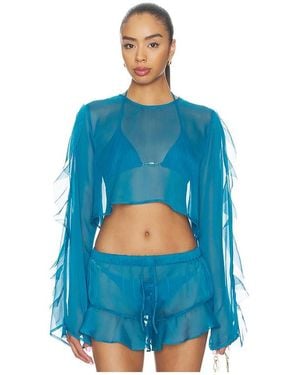 Shani Shemer Thoma Cropped Shirt - Blue