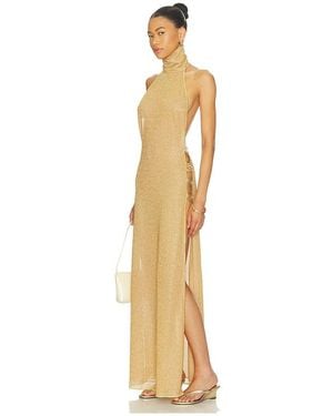 Oséree Lumiere Ring Turtleneck Dress - Metallic