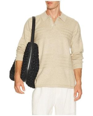Marine Layer Rugby Jumper Polo - Natural