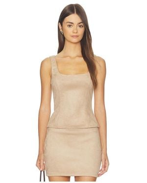 superdown Patsie Faux Suede Top - Natural