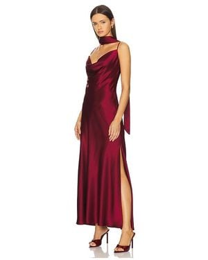 Nicholas Geneva Sleeveless Cowl Neck Gown With Side Slit - Red