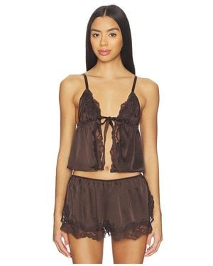 KAT THE LABEL Madeline Camisole Top - Brown