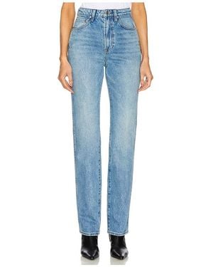 GRLFRND Sara Super High Rise Slim Straight Jeans - Blue