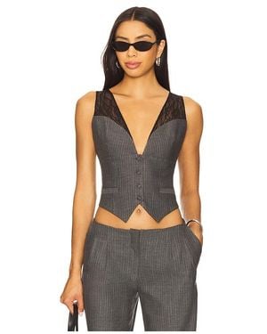 Ceren Ocak Lace Detailed Vest Top - Black