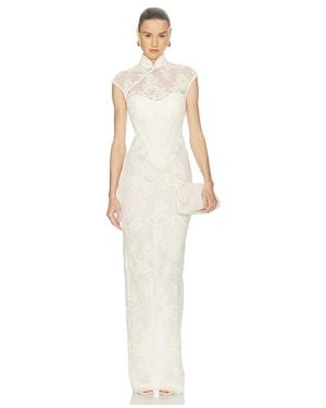 SAU LEE Emilia Lace Gown - White
