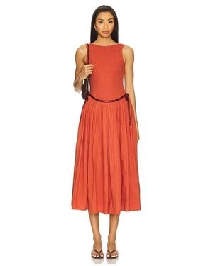 Free People Nightingale Solid Midi Dress - Red