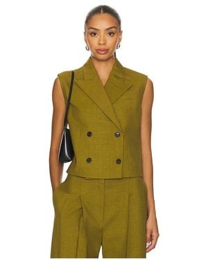 Theory Peak Double Breasted Vest En Color Verde Oliva Talla (También En 10, 6, 8)