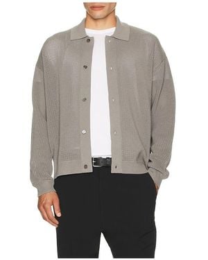 FRAME Open Knit Cardigan - Gray