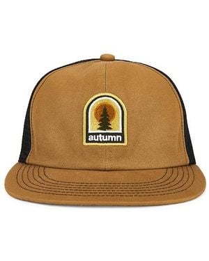 Autumn Headwear Twill 6 Panel Trucker Cap - Natural