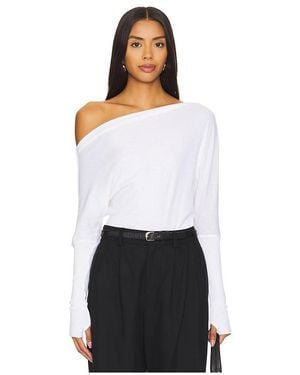 Enza Costa Cashmere-Cotton Off-Shoulder Top - White