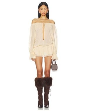 Poster Girl Off The Shoulder Dress - Natural