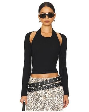 Lioness Sculpted Long Sleeve Tank - Black