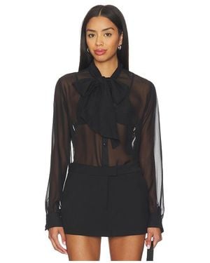 MORE TO COME Cinrella Sheer Top - Black