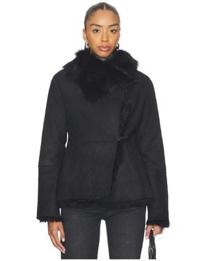 AllSaints Wilton Reversible Shearling Jacket - Blue