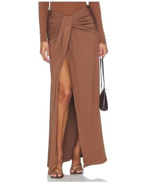 SNDY'S Cantarios Jersey Maxi Skirt - Brown
