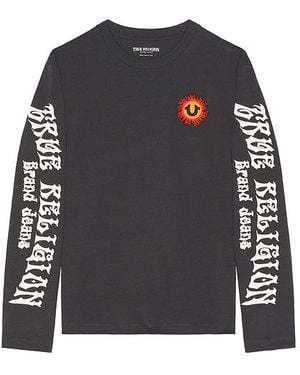 TRUE RELIGION Long Sleeve Blazing Sun Tee - Black