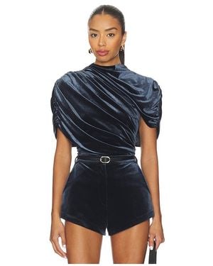 Amanda Uprichard X Revolve Evianna Velvet Top - Blue